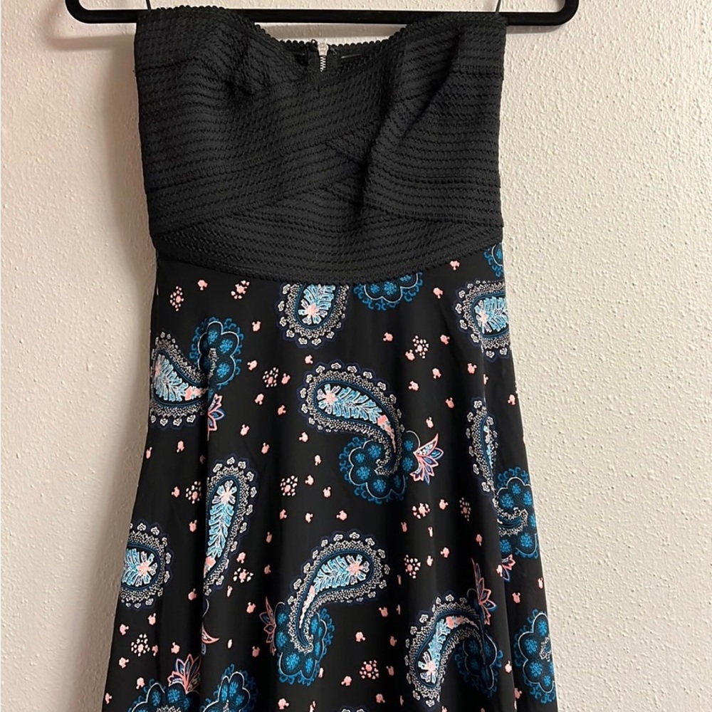 Express XS Strapless Black Mini Dress